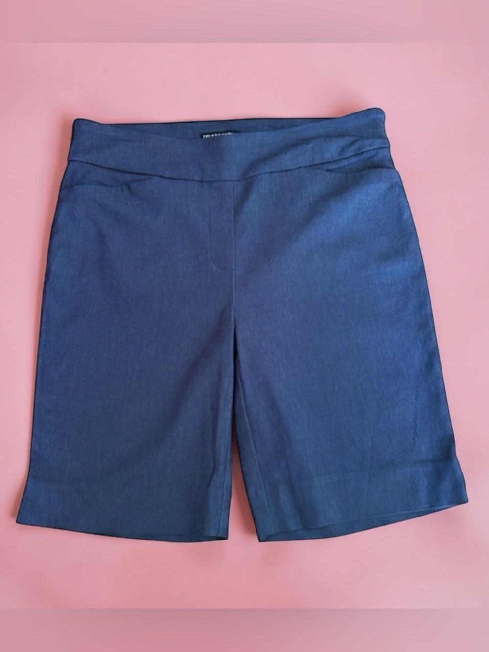 Hilary Radley, Pull On Bermuda Shorts Navy Stretch, Size 8, Career Office